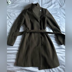 Olive green Connor Wrap wool coat Babaton - size Small